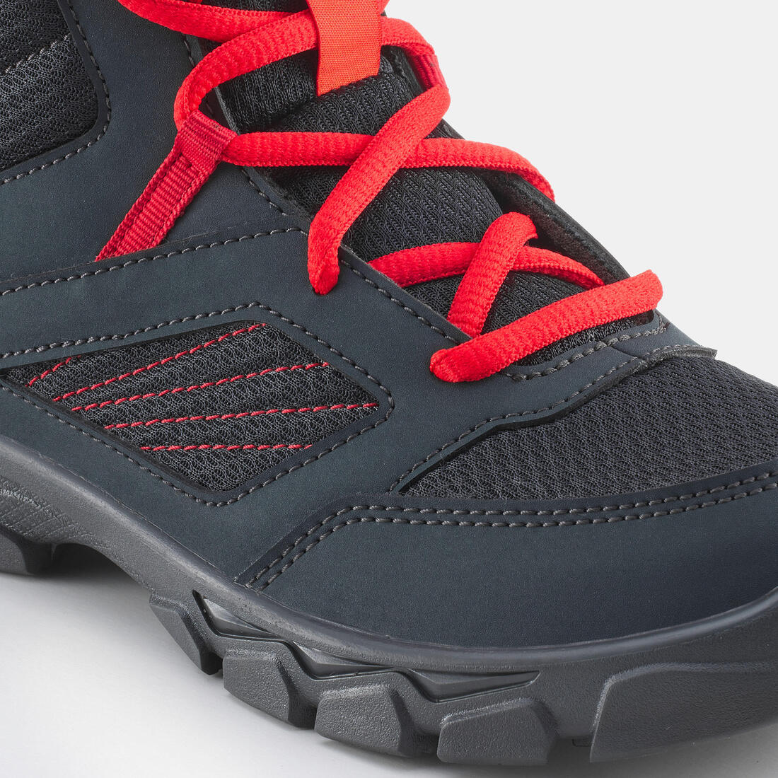 Botas de senderismo con agujetas gris oscuro para niños del 35 al 38 MH100 MID - Image 3