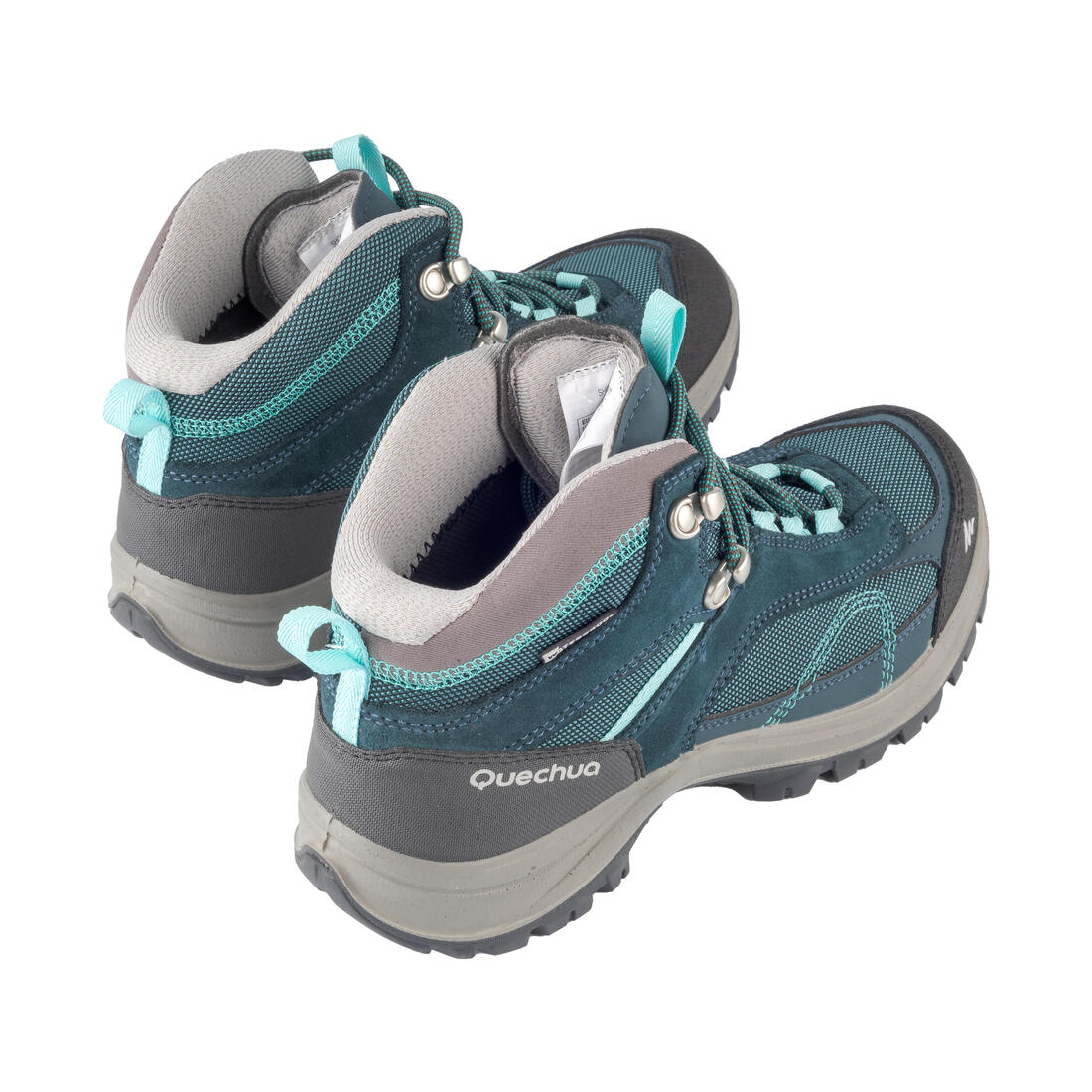 Botas de senderismo en montaña impermeables azul turquesa para mujer MH100 Mid - Image 14