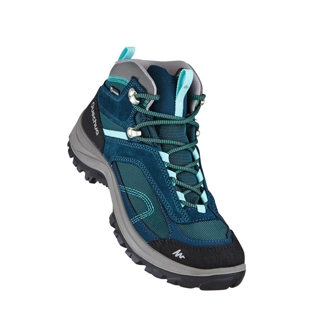 Botas de senderismo en montaña impermeables azul turquesa para mujer MH100 Mid - Image 31