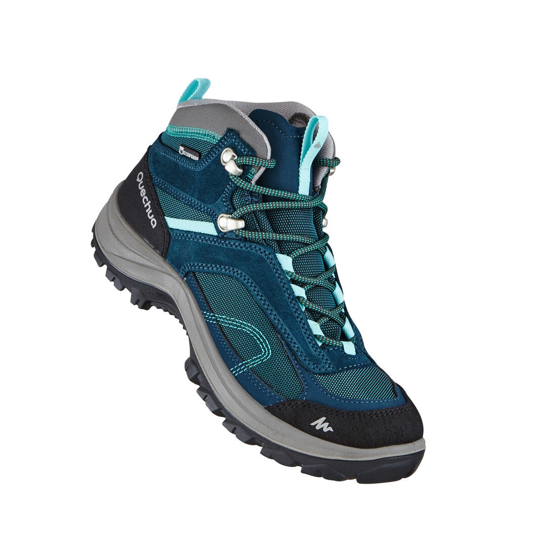 Botas de senderismo en montaña impermeables azul turquesa para mujer MH100 Mid - Image 32