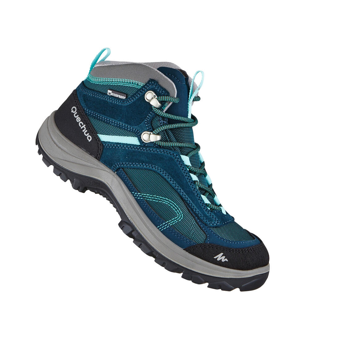 Botas de senderismo en montaña impermeables azul turquesa para mujer MH100 Mid - Image 33