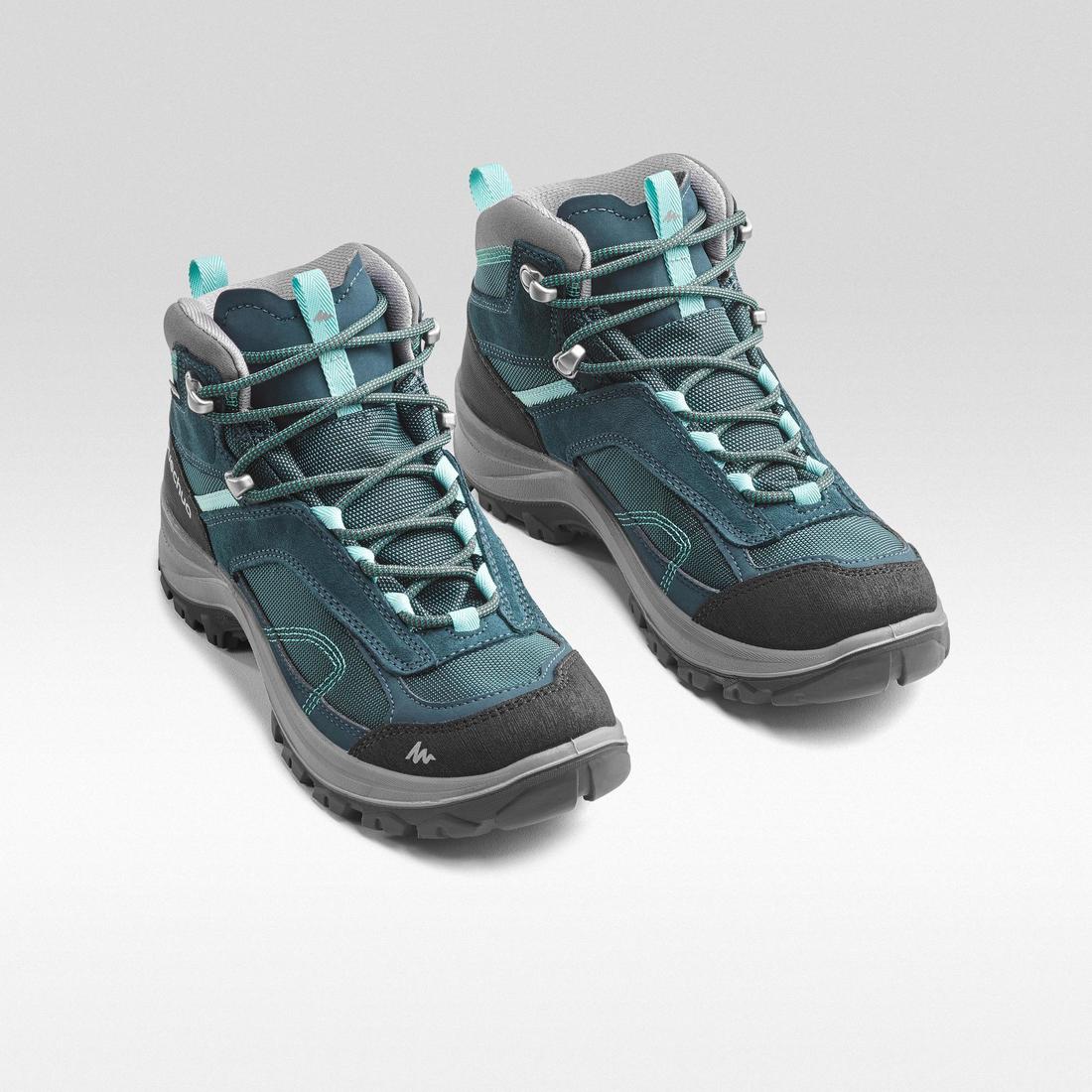 Botas de senderismo en montaña impermeables azul turquesa para mujer MH100 Mid - Image 5