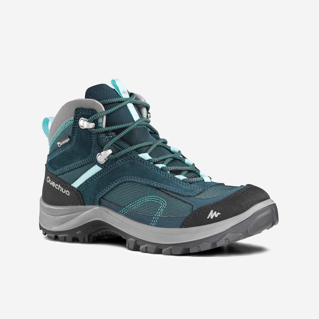 Botas de senderismo en montaña impermeables azul turquesa para mujer MH100 Mid - Image 7
