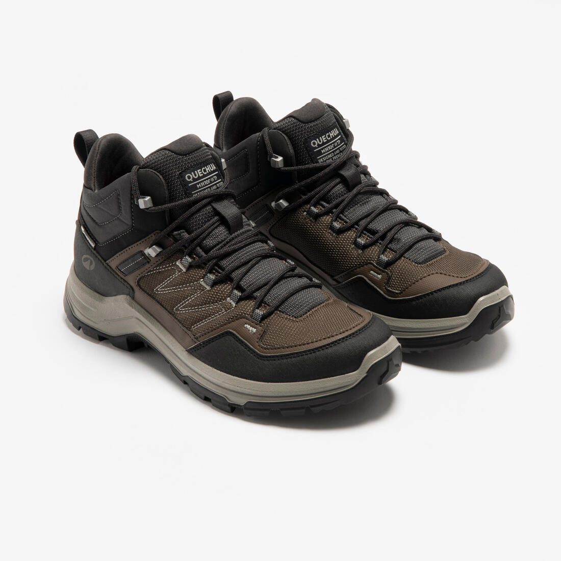 Botas de senderismo impermeables de caña alta cafés para hombre MH100 - Image 3