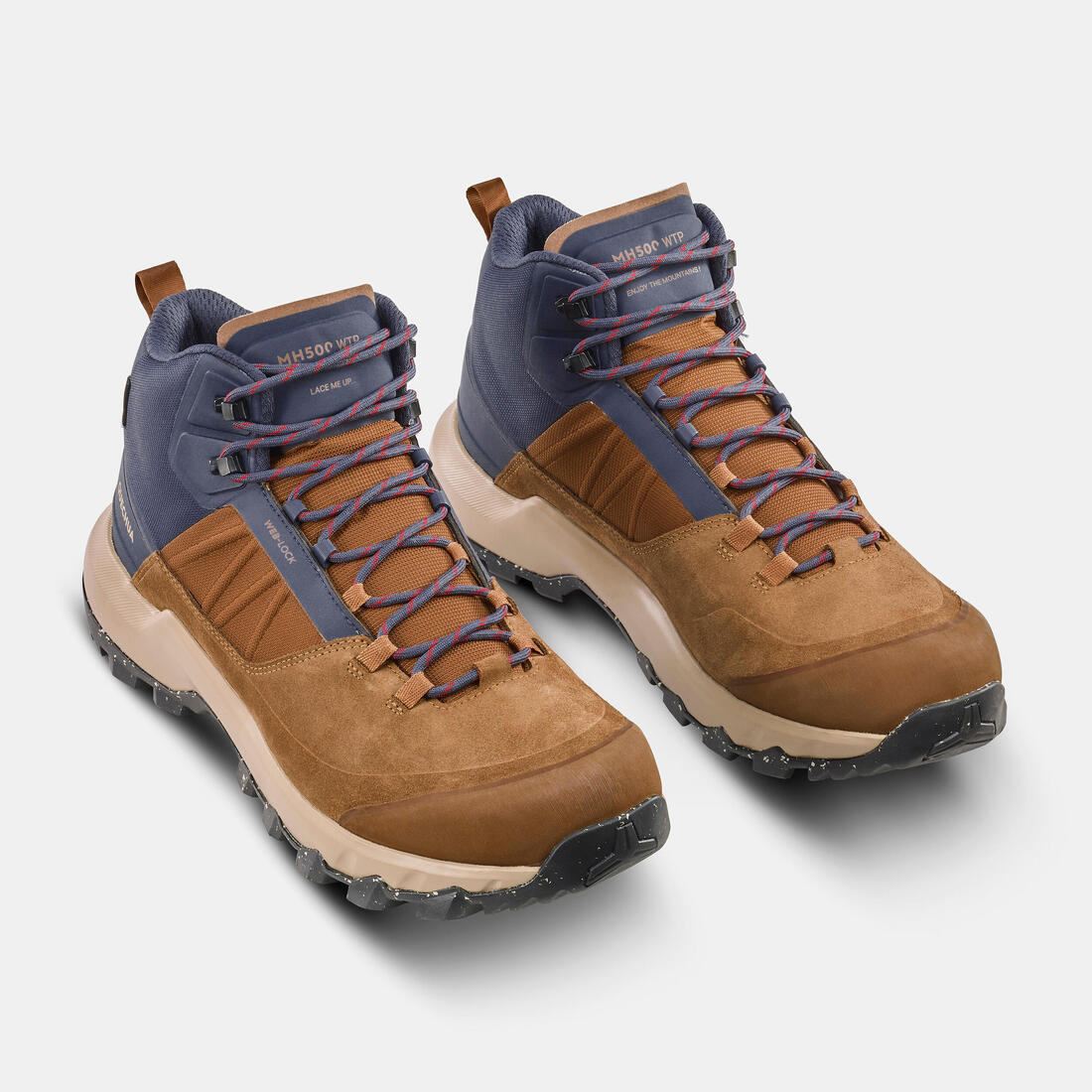 Botas de senderismo impermeables de caña media cafés para hombre MH500 - Image 10