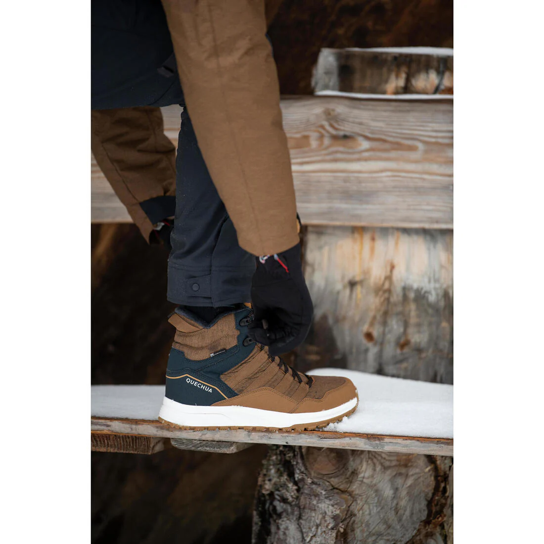 Botas de senderismo impermeables y cálidas cafés para hombre NH500 Mid - Image 22