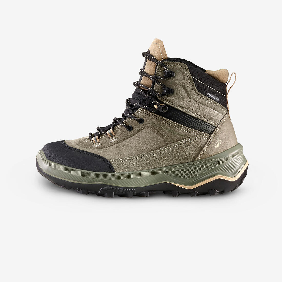 Botas de trekking de piel impermeables para mujer MT100
