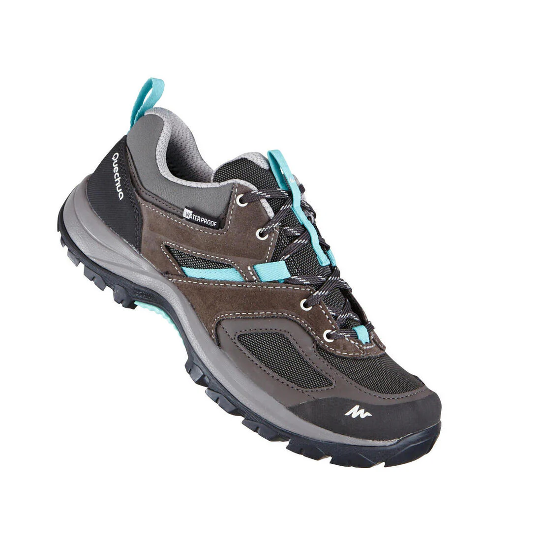 Botas impermeables de senderismo montaña grises/azules para mujer MH100 WTP - Image 36