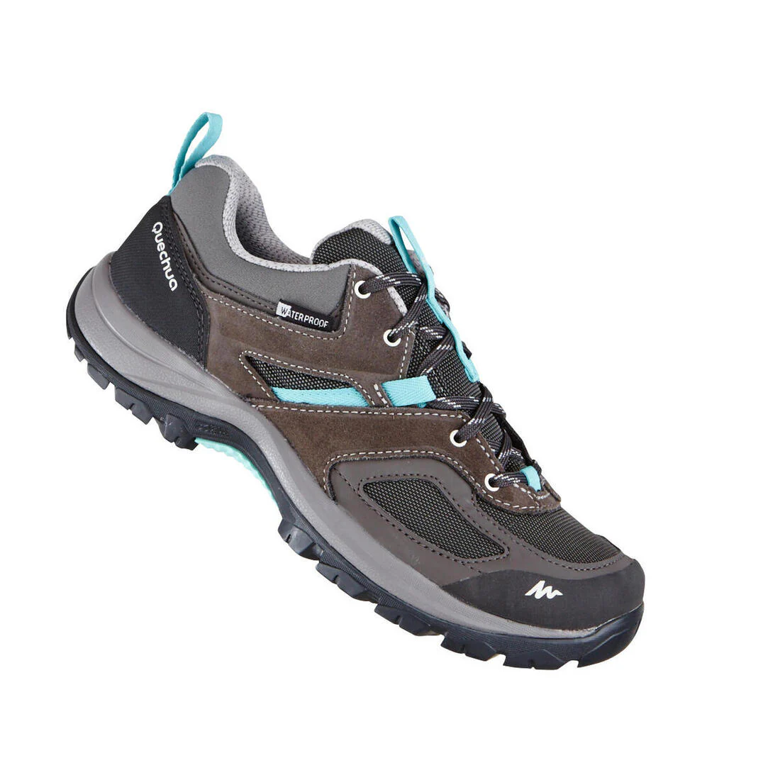 Botas impermeables de senderismo montaña grises/azules para mujer MH100 WTP - Image 37