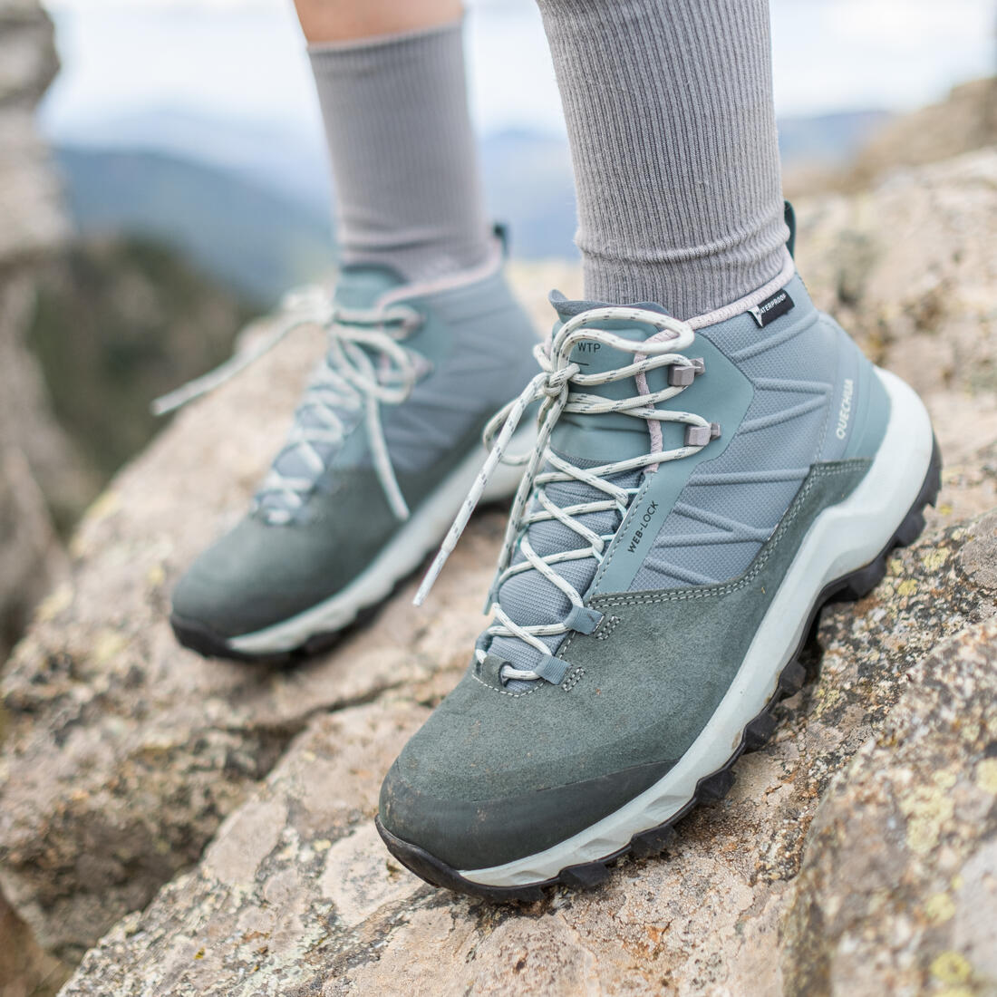 Botas impermeables de senderismo montaña - MH500 Mid verde - Mujer - Image 16