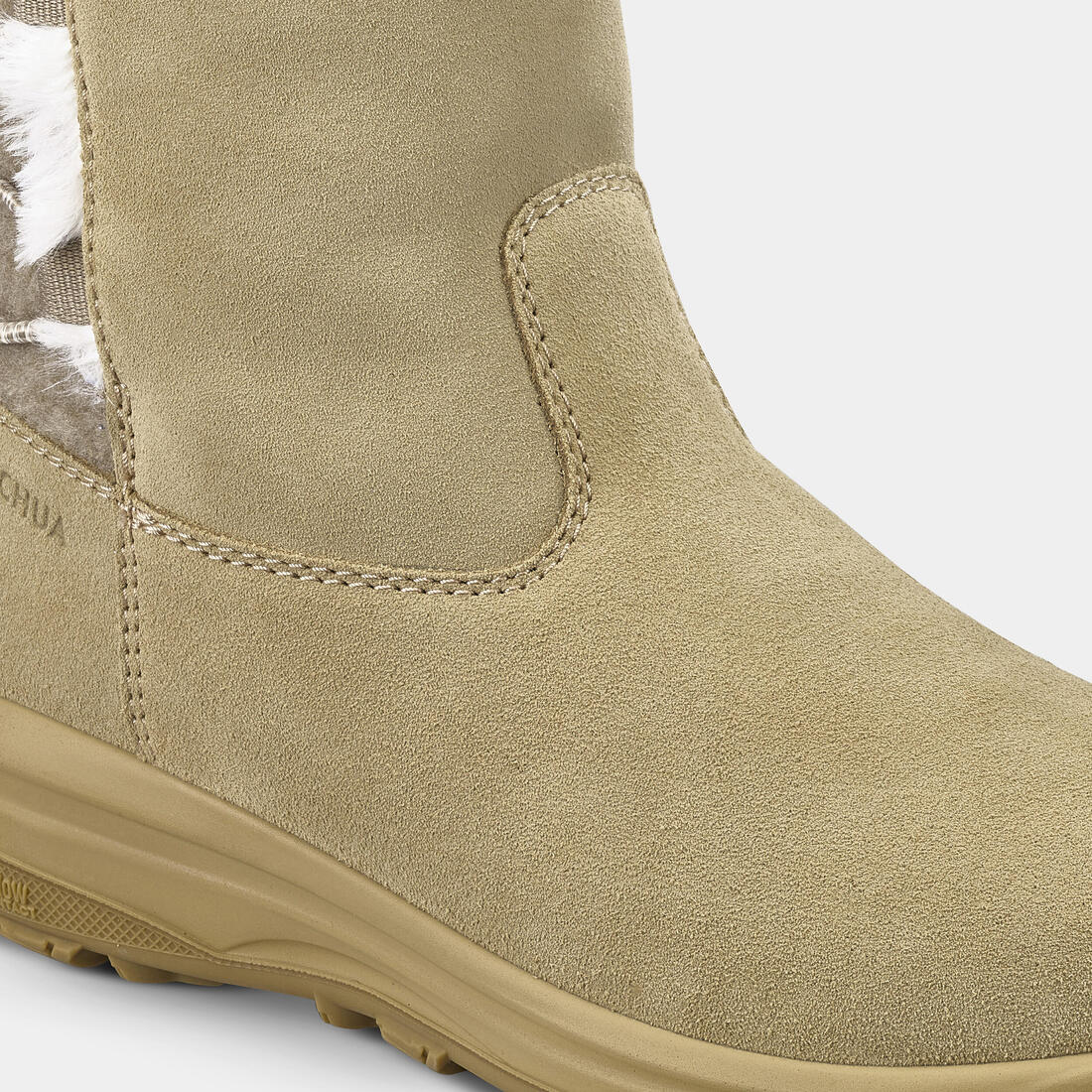 Botas piel de senderismo cálidas e impermeables mujer, NH500 Mid Leather beige - Image 6