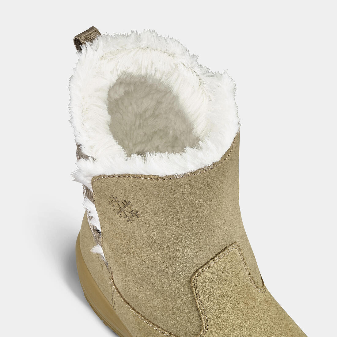 Botas piel de senderismo cálidas e impermeables mujer, NH500 Mid Leather beige - Image 7