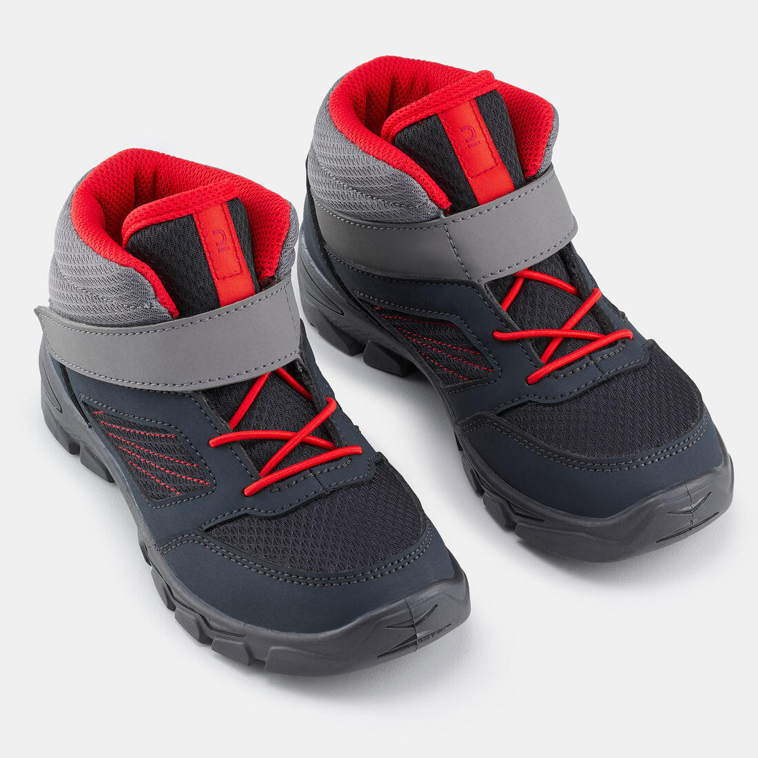 Botas senderismo niños tira autoadherente MH100 MID gris oscuro del 24 a 34 - Image 2
