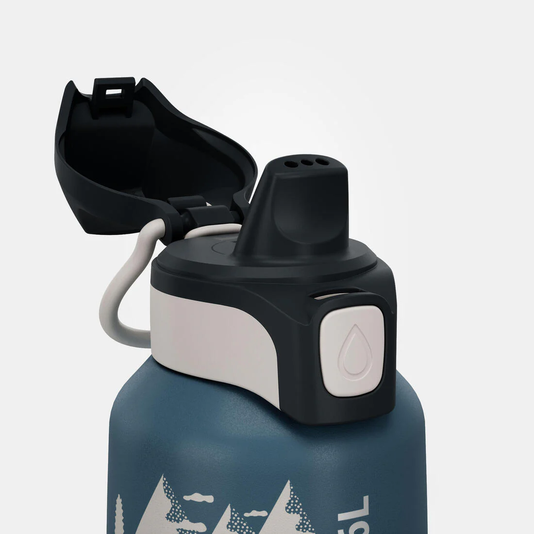 Botella de senderismo con tapón instantáneo de 0.6 L azul para niños 500 - Image 5