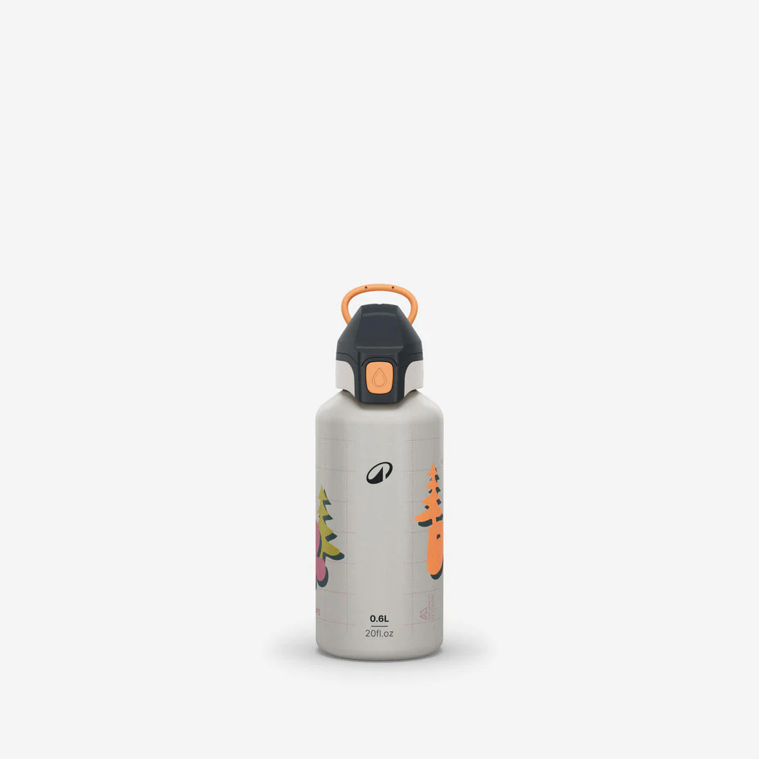 Botella de senderismo de aluminio con tapón instantáneo de 0.6 L para niños 500