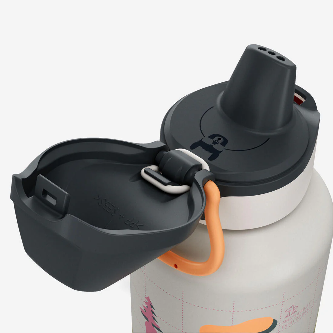 Botella de senderismo de aluminio con tapón instantáneo de 0.6 L para niños 500 - Image 4