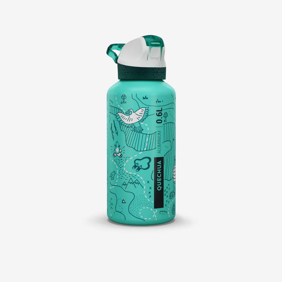 Botella de camping de aluminio con tapón instantáneo de 0.6 L para niños 500 - Image 4