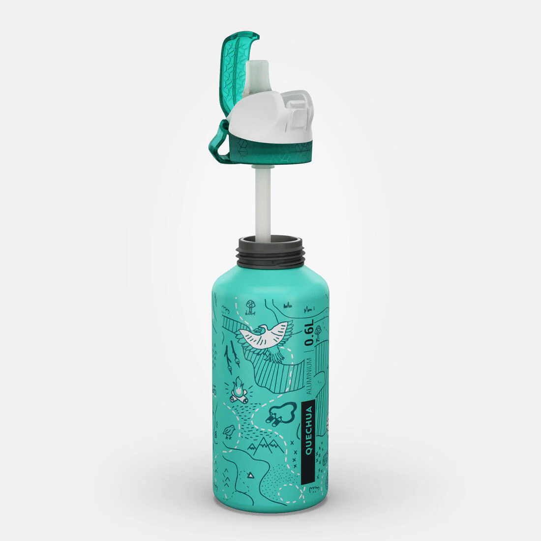 Botella de camping de aluminio con tapón instantáneo de 0.6 L para niños 500 - Image 43