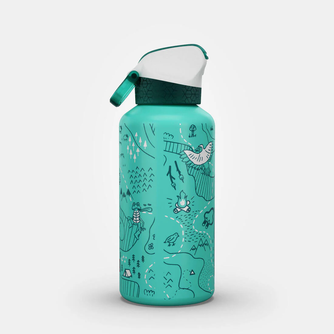 Botella de camping de aluminio con tapón instantáneo de 0.6 L para niños 500 - Image 9