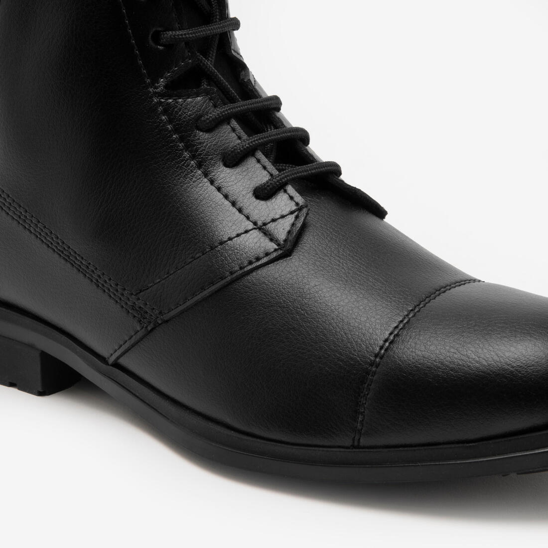 Botines de equitación de piel sintética con agujetas negros 500 - Image 3