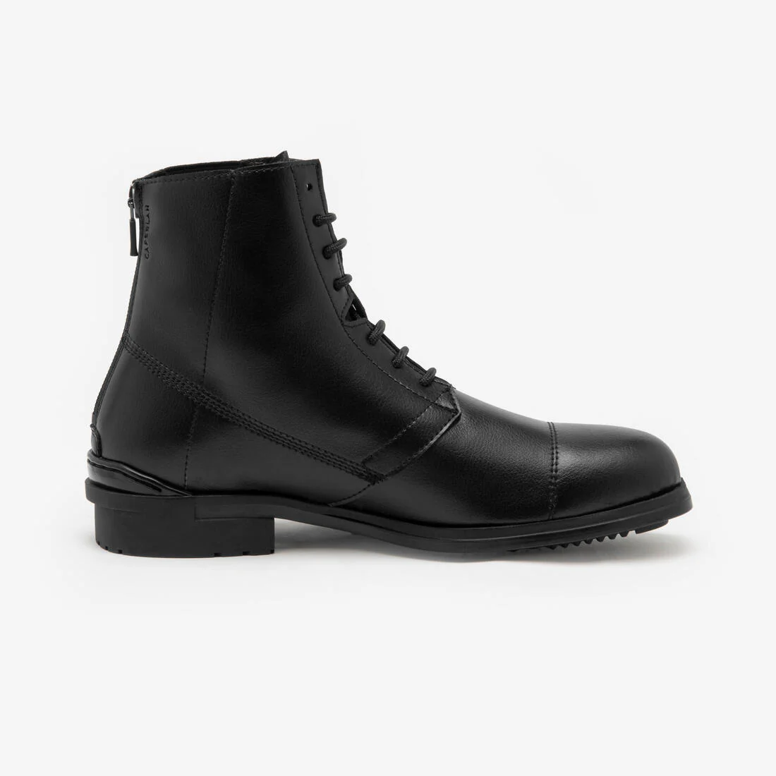 Botines de equitación de piel sintética con agujetas negros 500 - Image 5
