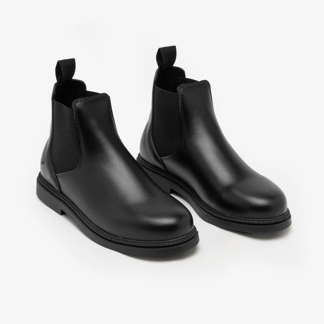 Botines de equitación de piel sintética negros para niños 500 - Image 2