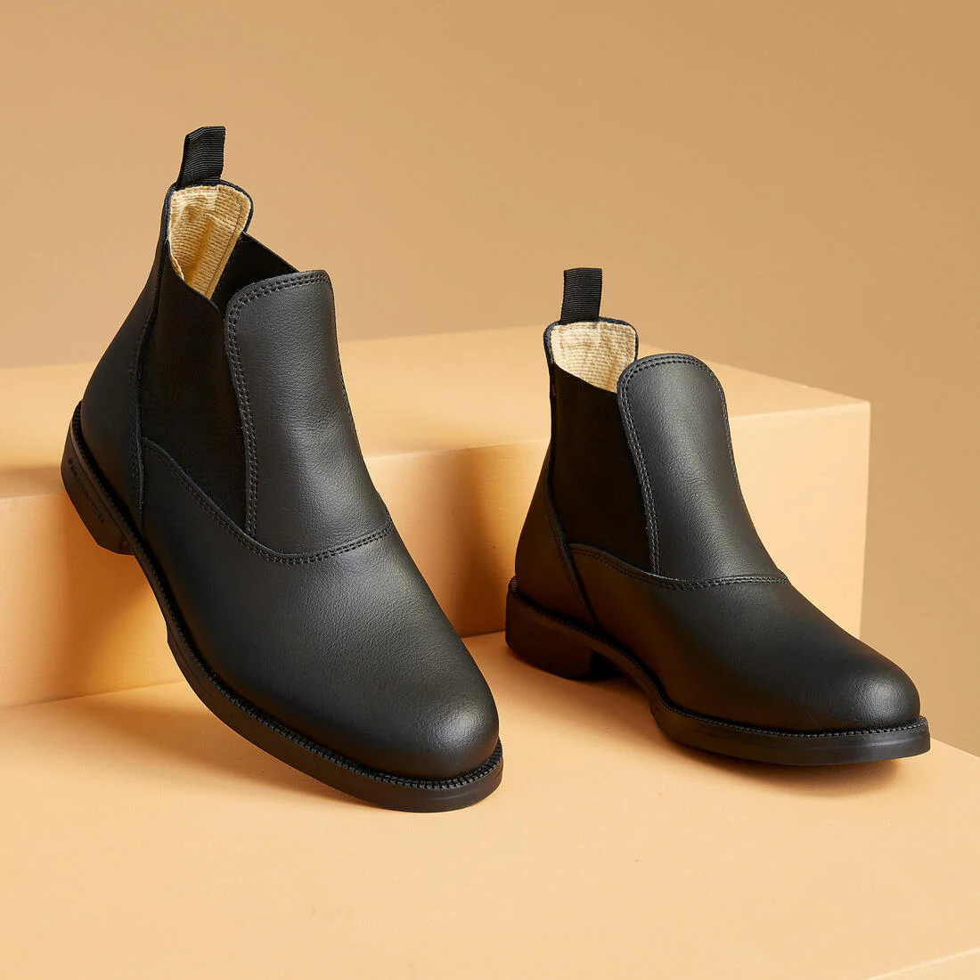 Botines equitación fouganza classic adulto y niño negro