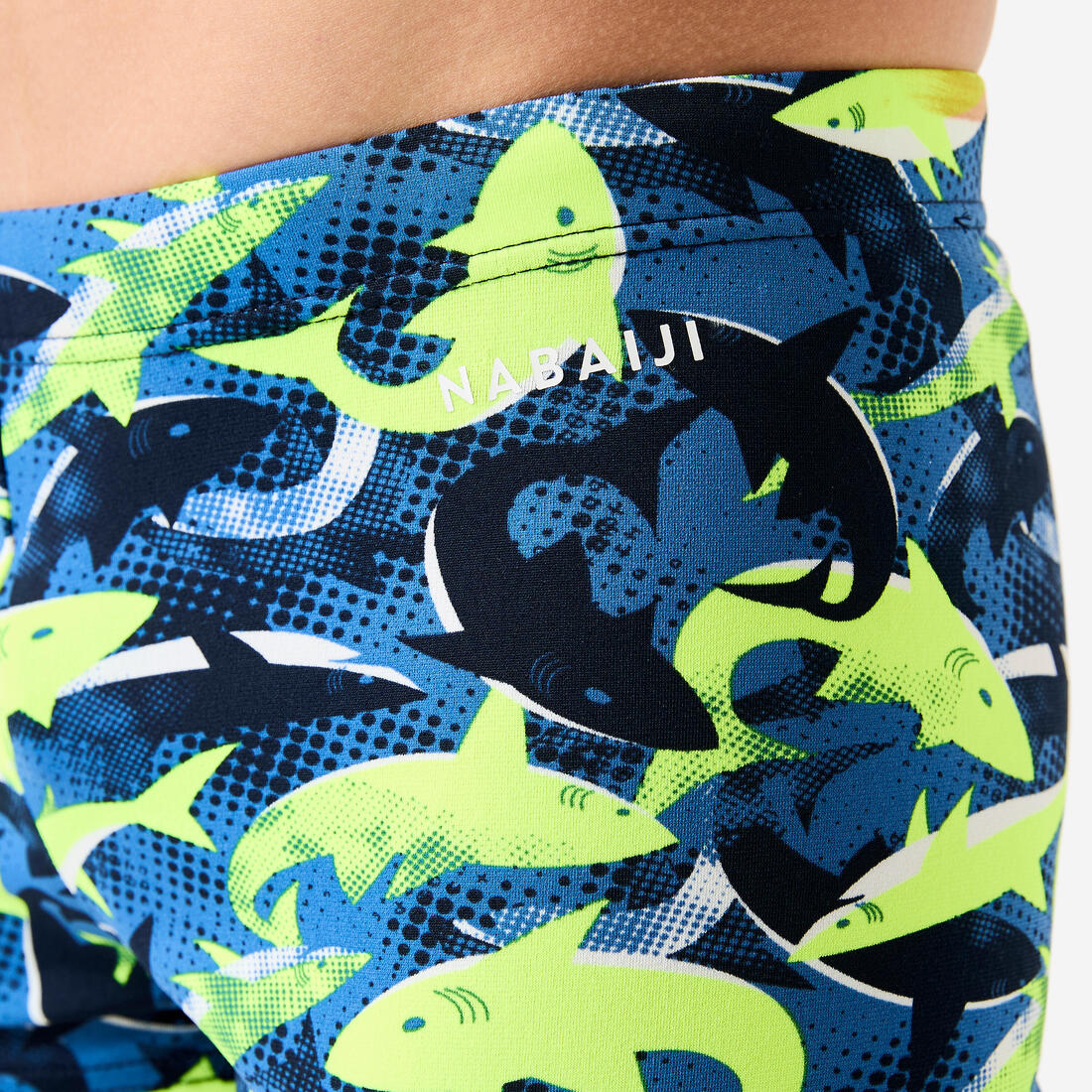Bóxer de natación negro con amarillo para niño y adolescente 500 Fitib - Image 11