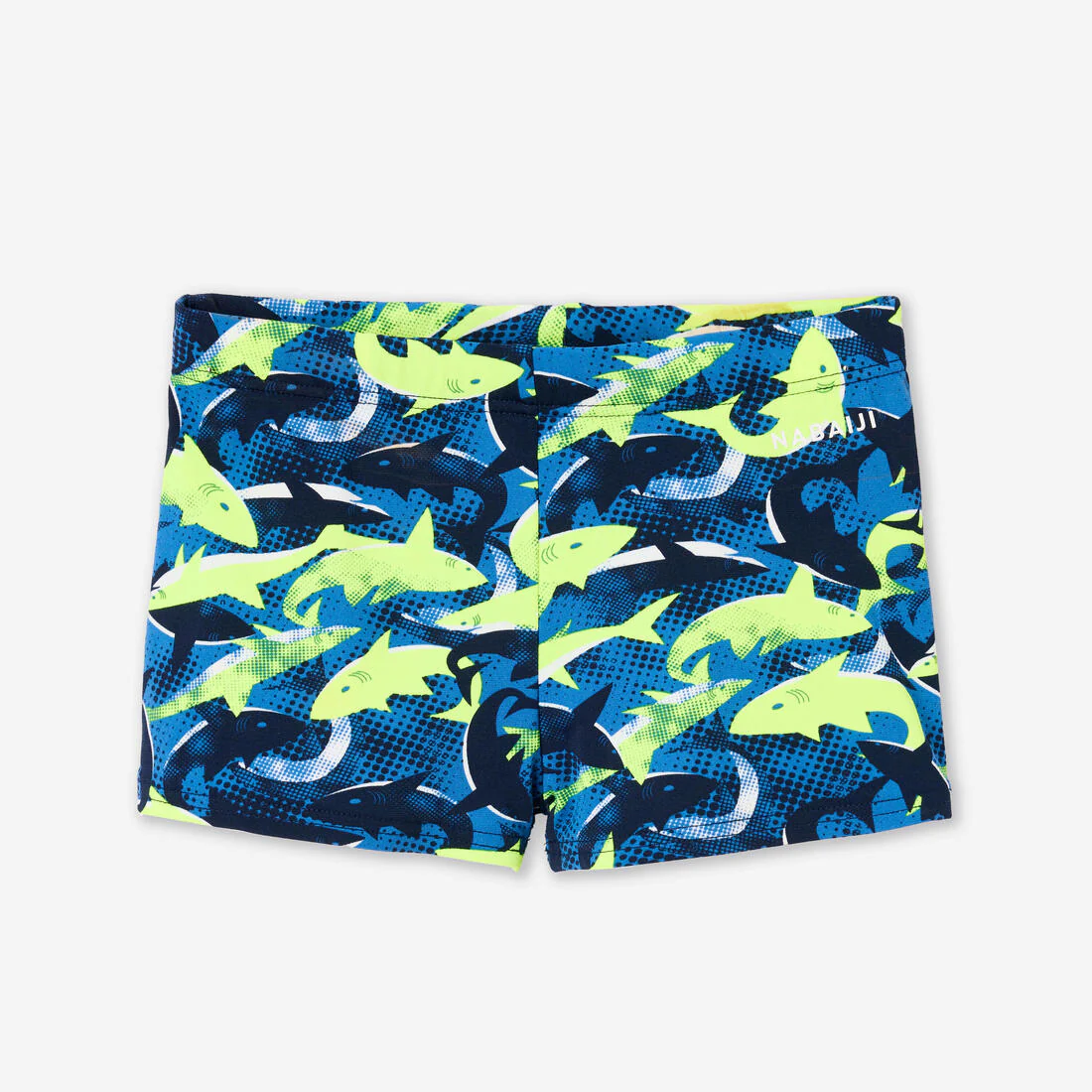 Bóxer de natación negro con amarillo para niño y adolescente 500 Fitib - Image 13
