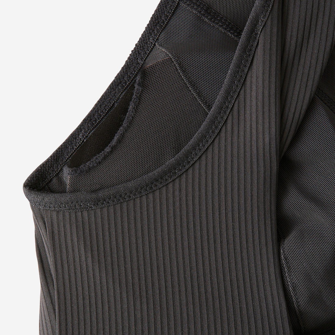 Brassiere de fitness de sujeción moderada recortado negro para mujer - Image 6