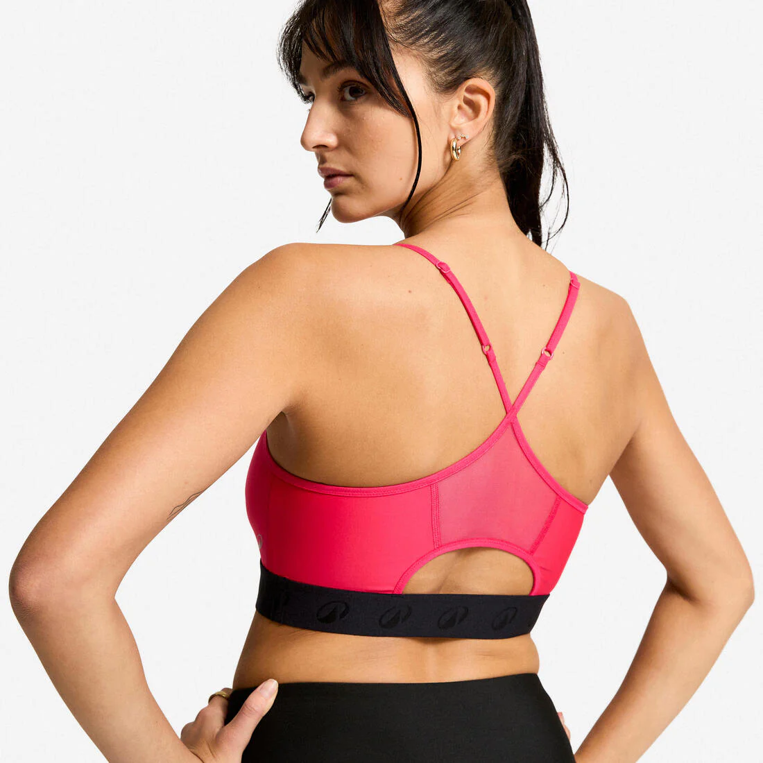 Brassiere-top de fitness con tirantes finos de sujeción ligera para mujer - Image 11