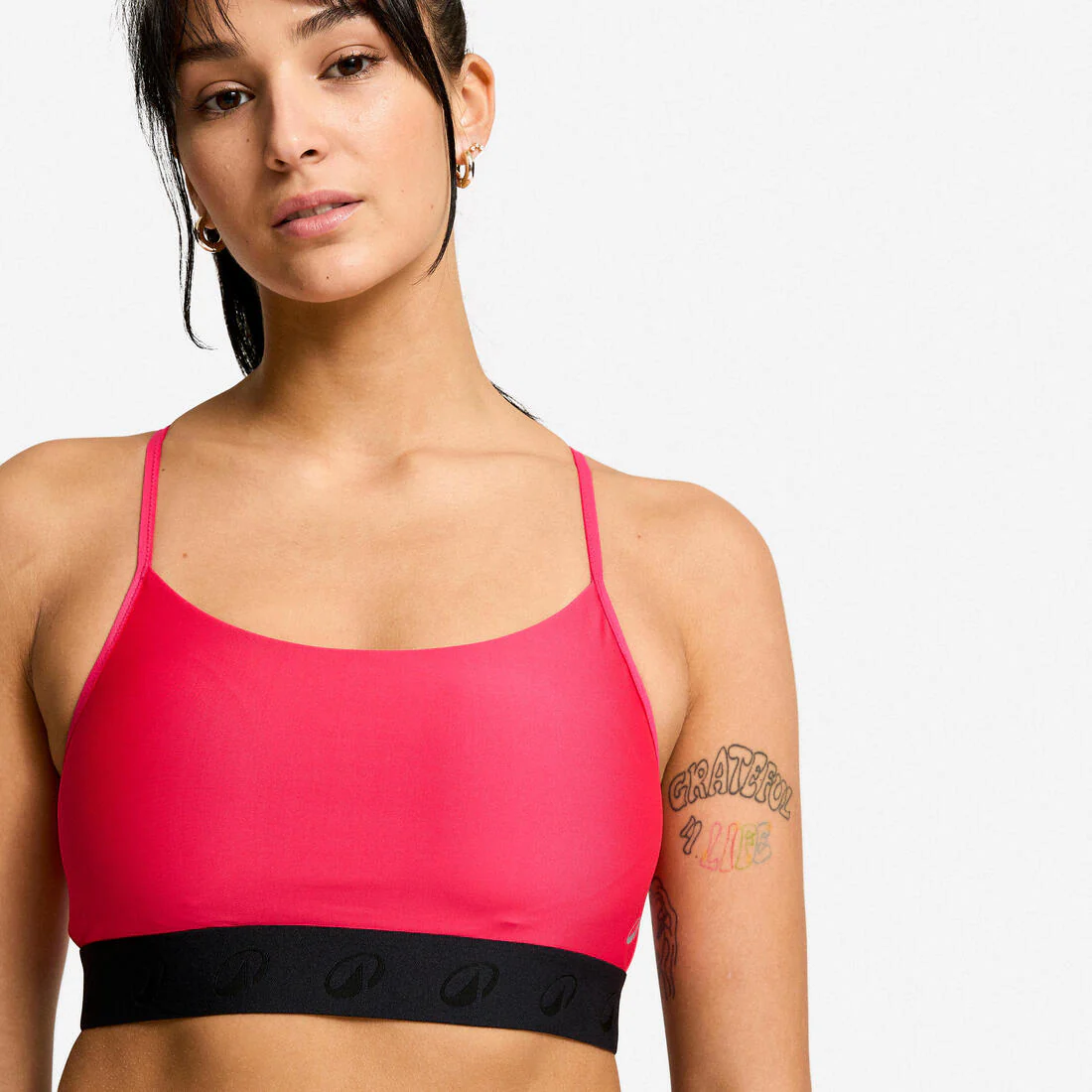 Brassiere-top de fitness con tirantes finos de sujeción ligera para mujer - Image 4