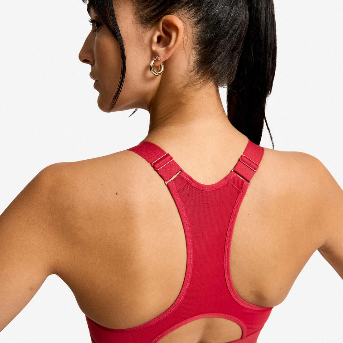 Brassiere-top de fitness de sujeción alta ajustable verde salvia para mujer - Image 6