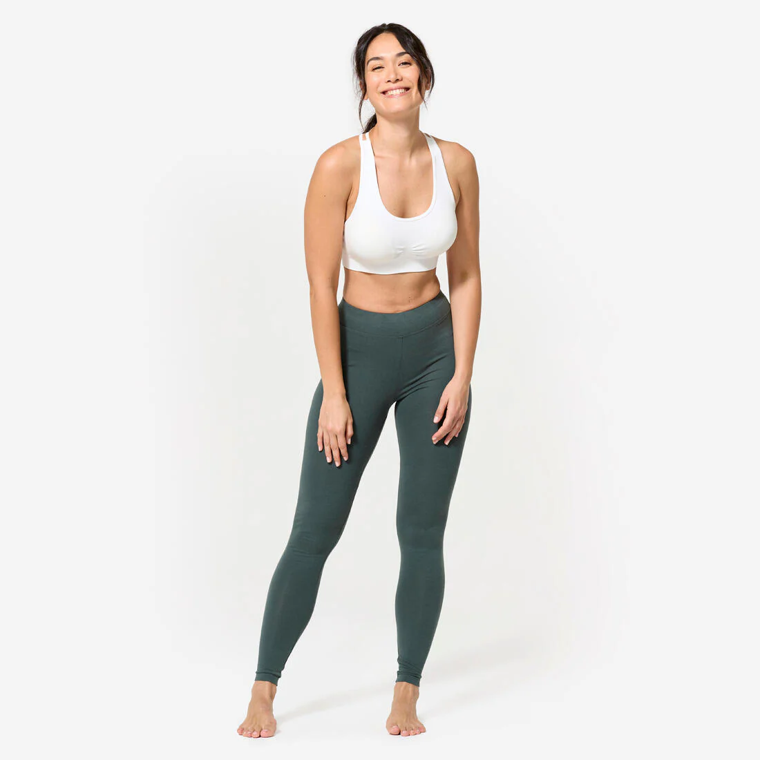Brassiere-top de fitness de sujeción ligera blanco para mujer - Image 2