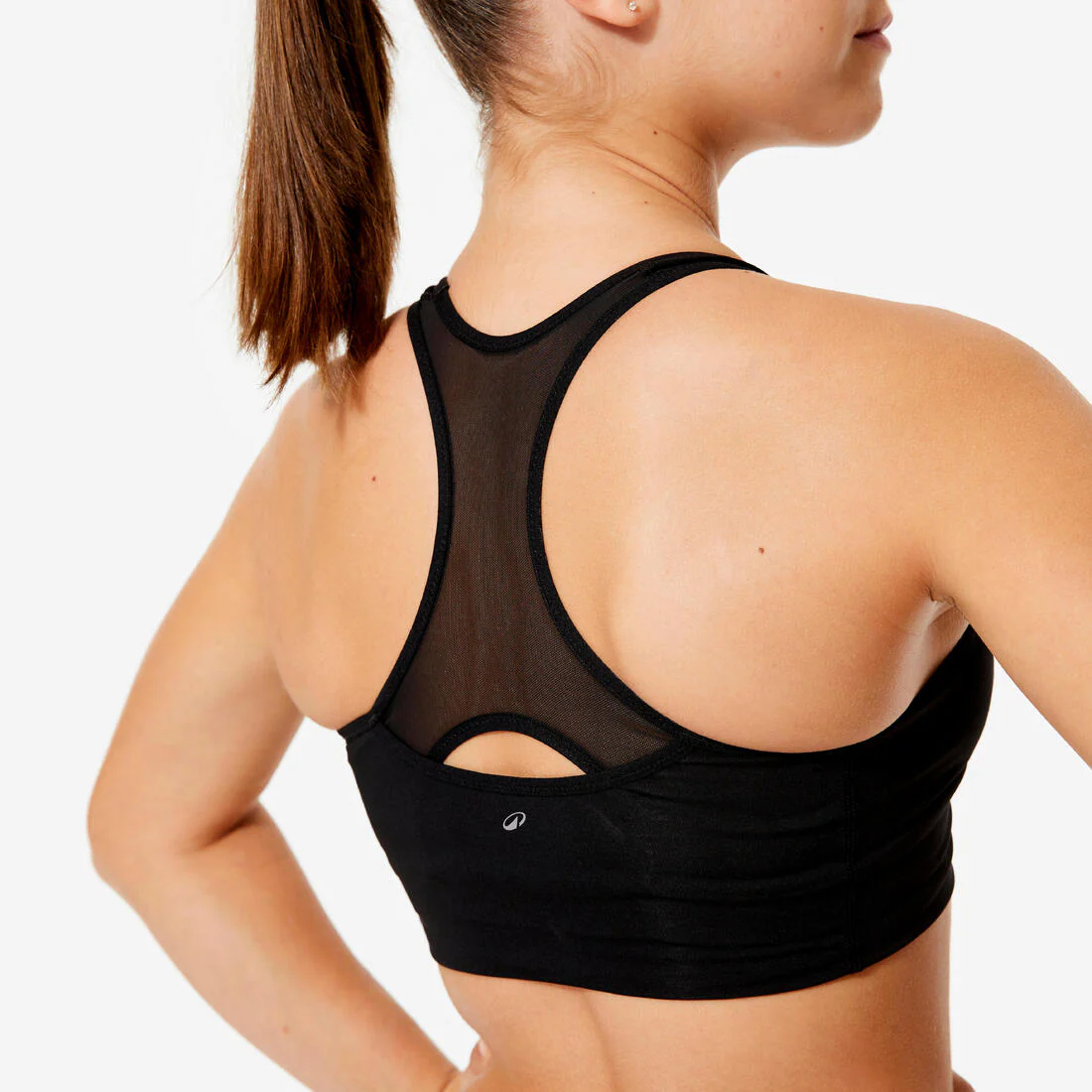 Brassiere-top de gimnasia transpirable negro con lentejuelas para niña - Image 5