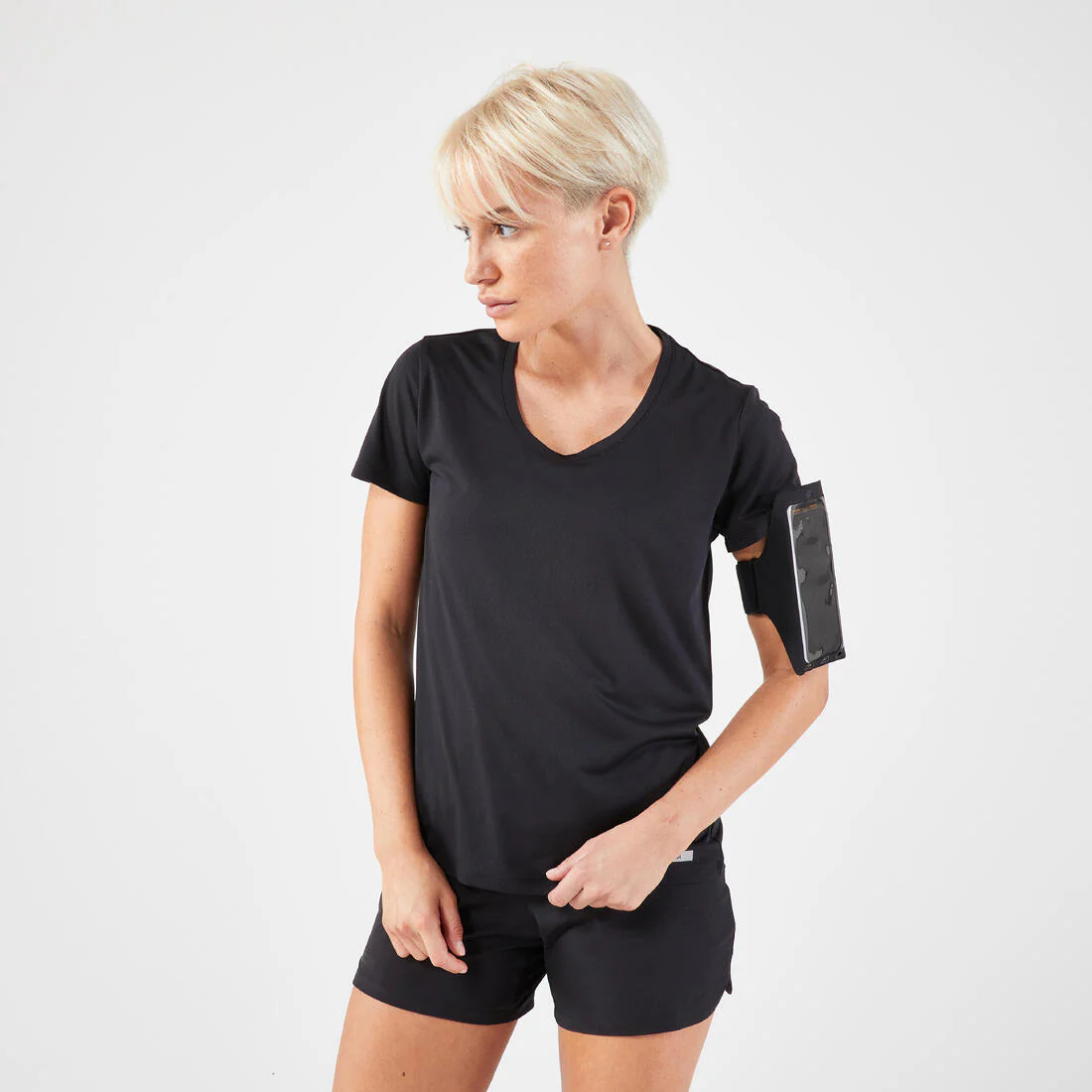 Brazalete de running para celular muy grande negro para hombre y mujer Kiprun - Image 20