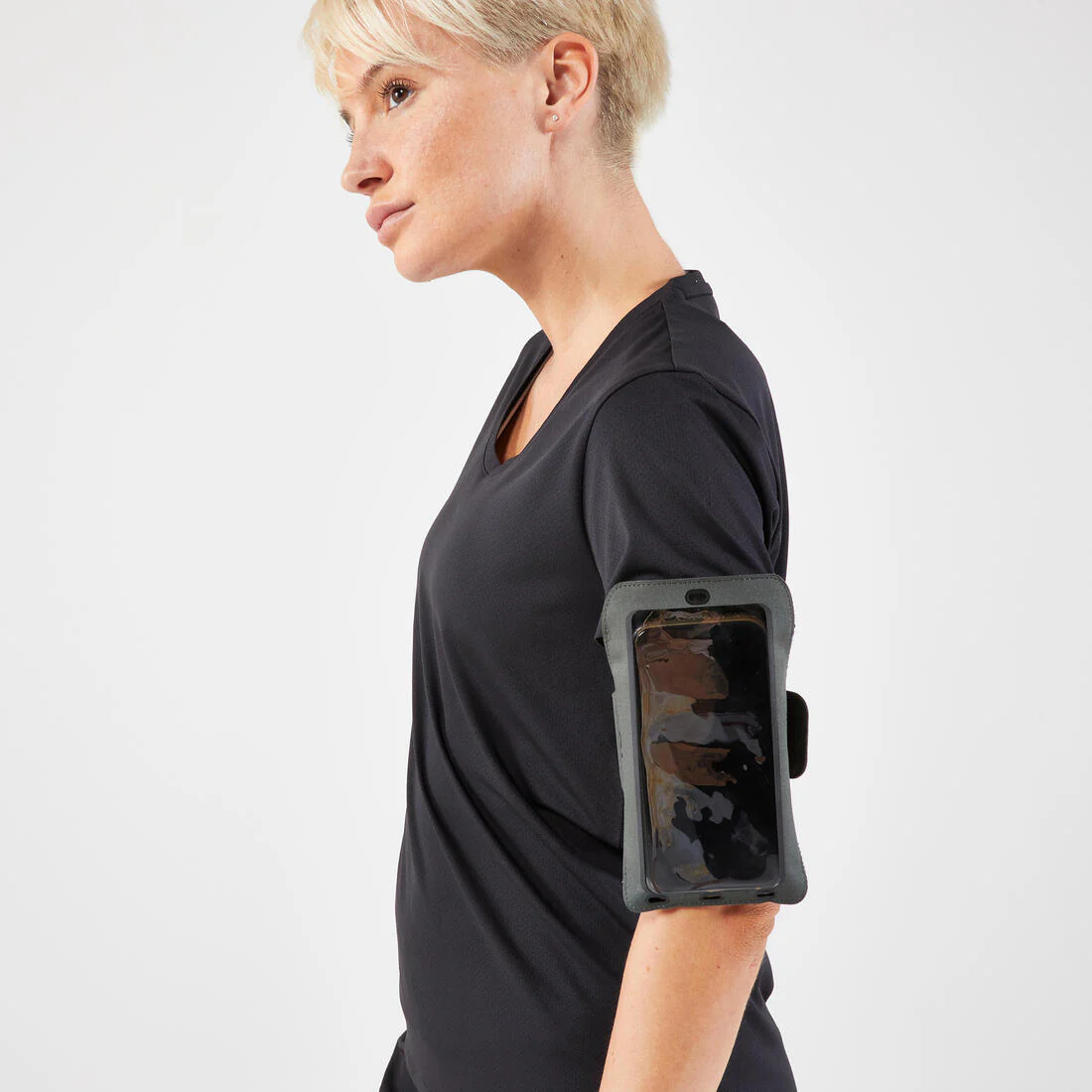 Brazalete de running para celular muy grande negro para hombre y mujer Kiprun - Image 22