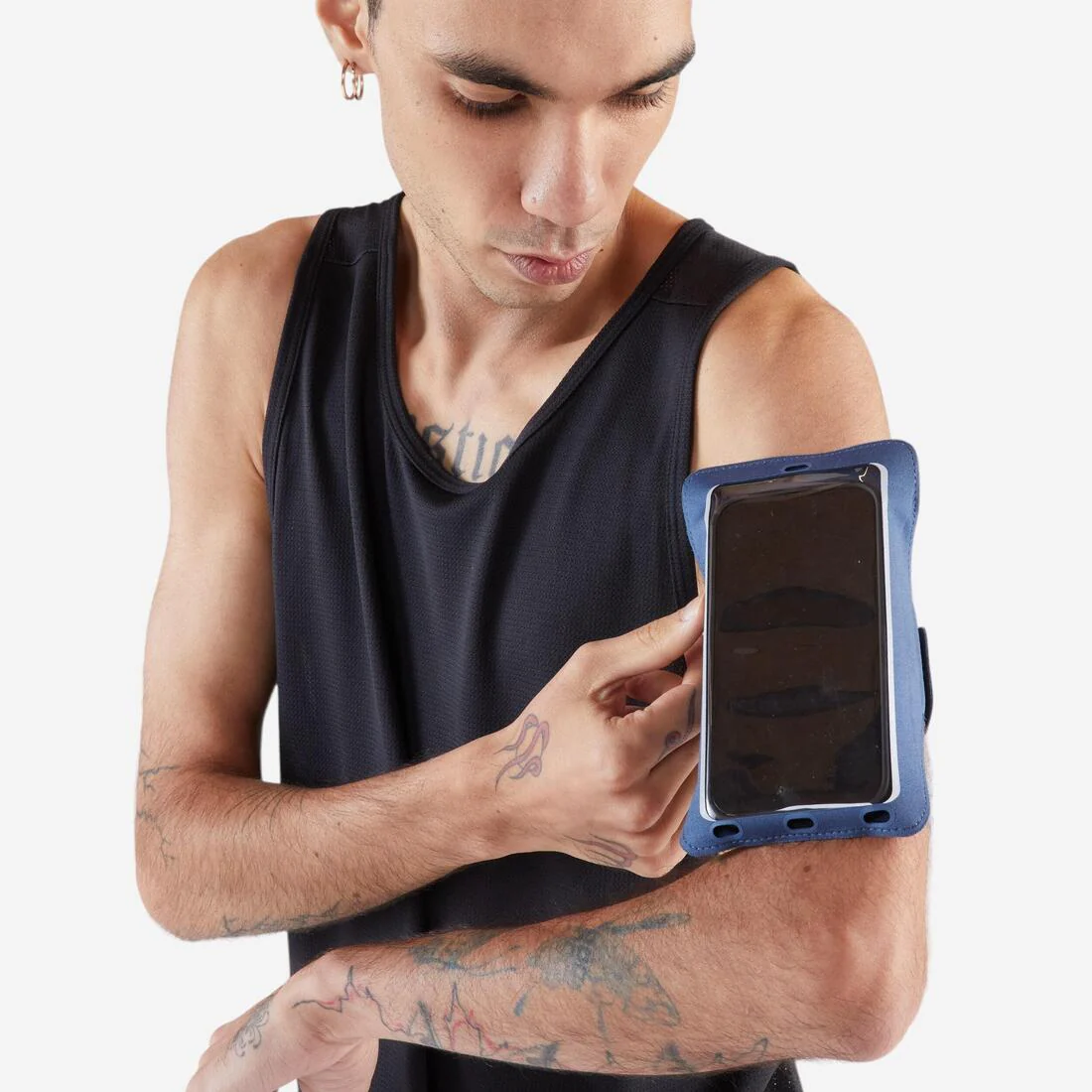 Brazalete de running para celular muy grande negro para hombre y mujer Kiprun - Image 4