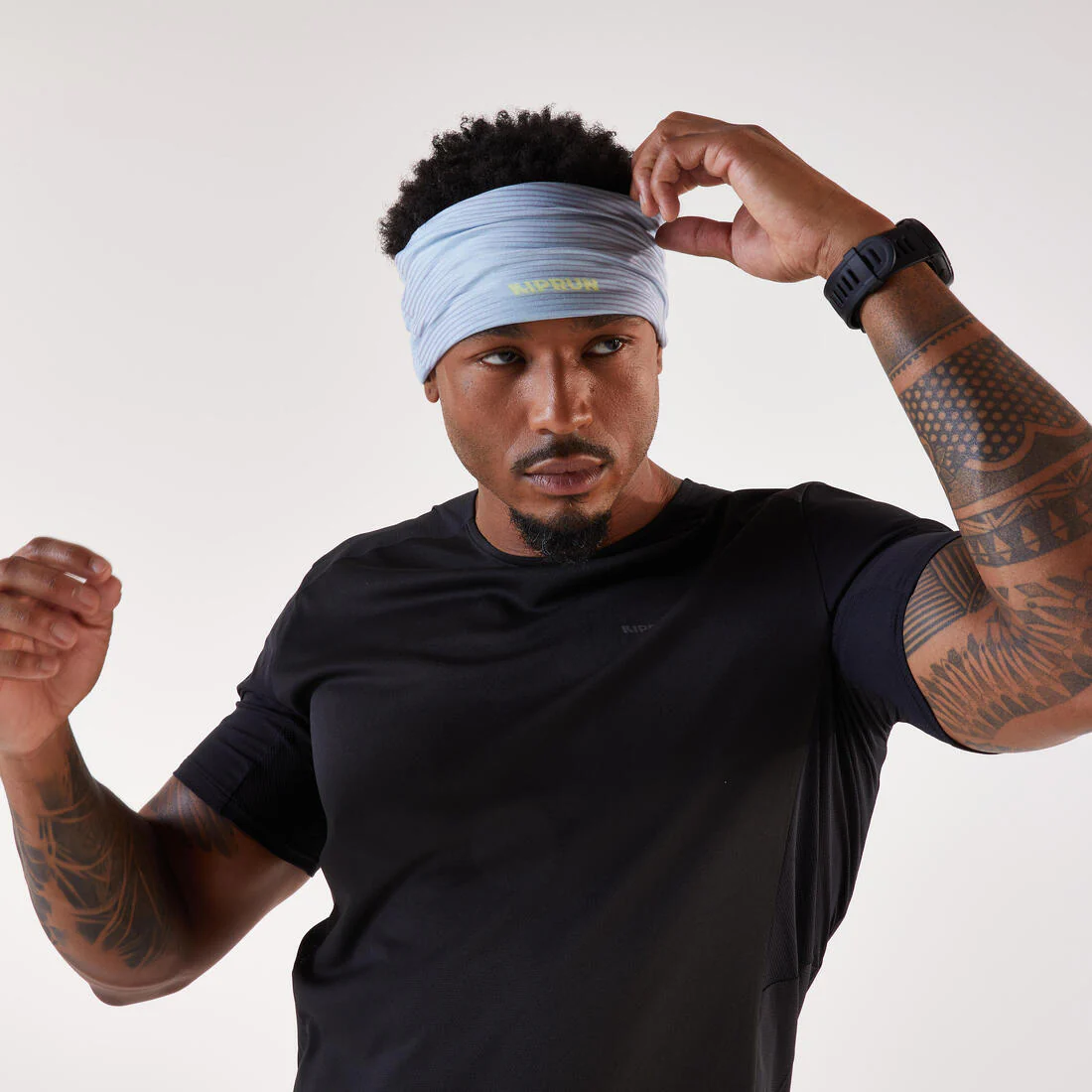 Cubrecuellos de running gris con verde unisex Kiprun - Image 19
