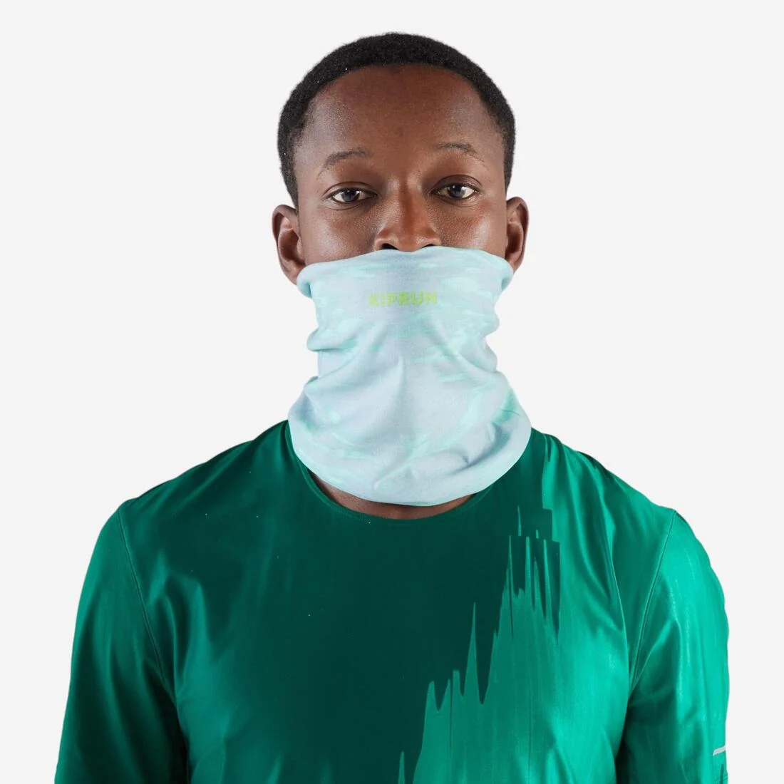 Cubrecuellos de running gris con verde unisex Kiprun - Image 2