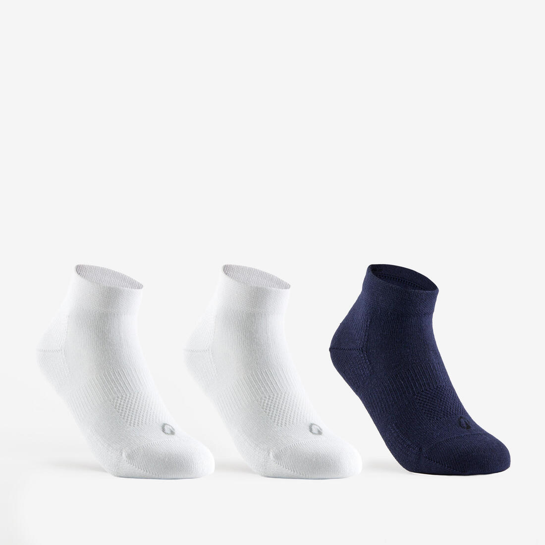 CALCETINES CAÑA MEDIA DEPORTE NIÑOS ARTENGO RS160 BLANCO AZUL MARINO PAQ 3 PAR