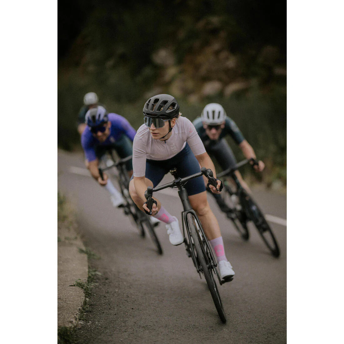 Calcetines de ciclismo EDR violetas - Image 31