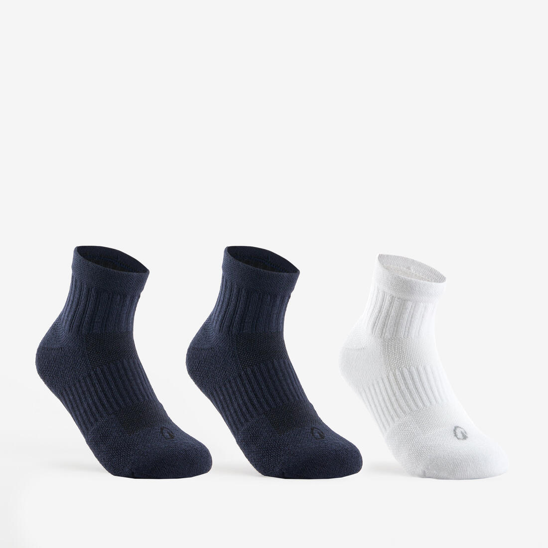 CALCETINES DE DEPORTE MEDIA CAÑA NIÑOS ARTENGO RS 500 BLANCO MARINO PAQ. 3 PARES - Image 2