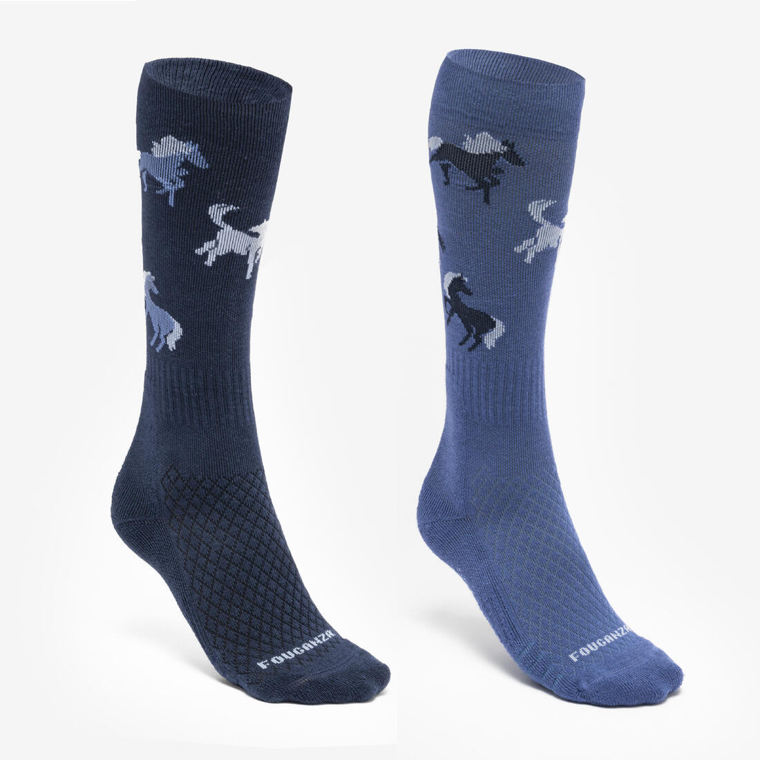 Calcetines de equitación azul verdoso y para niños SKS 500, paquete de 2 - Image 3