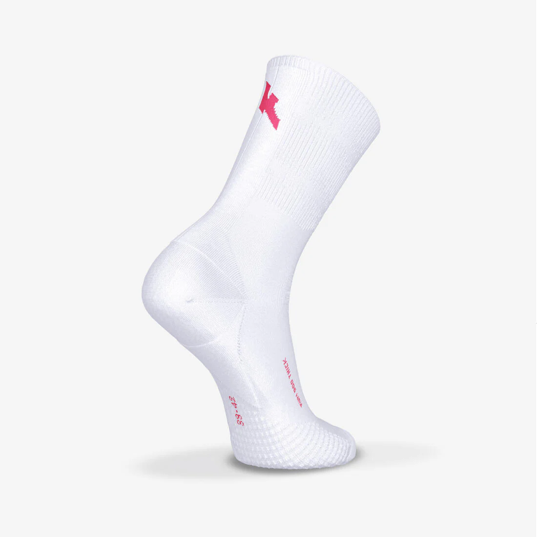 Calcetines de running gruesos a media pantorrilla blanco con rosa Kiprun Run900 - Image 2