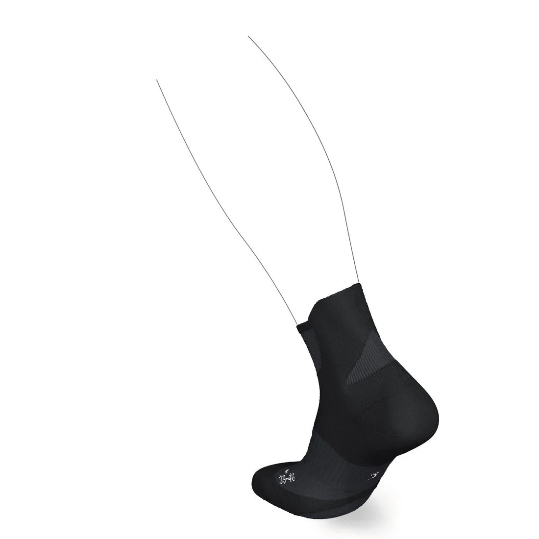 CALCETINES DE RUNNING RUN900 GRUESOS STRAP NEGROS - Image 2