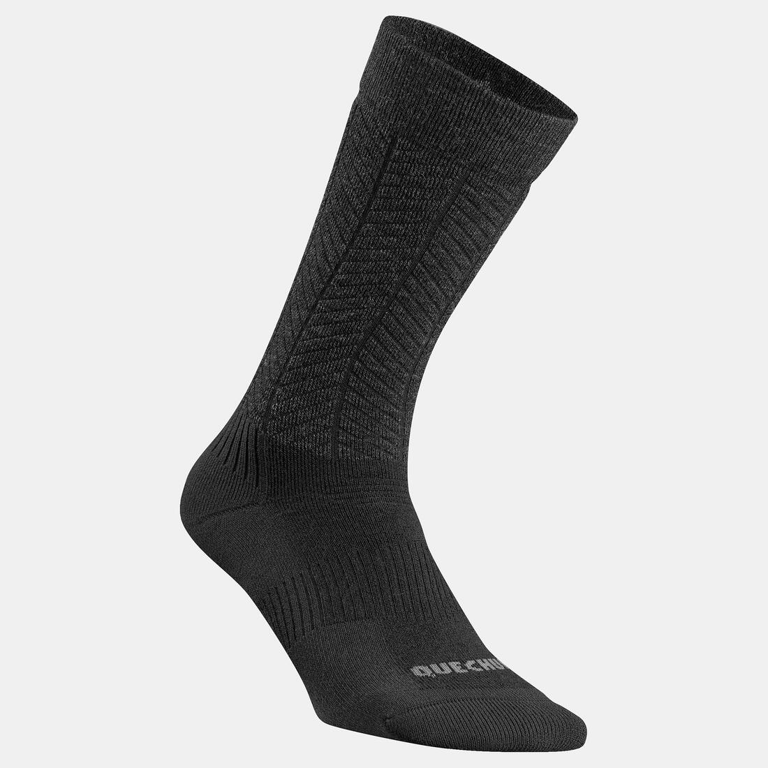 Calcetines de senderismo cálidos de altura media negros SH500 - Image 4