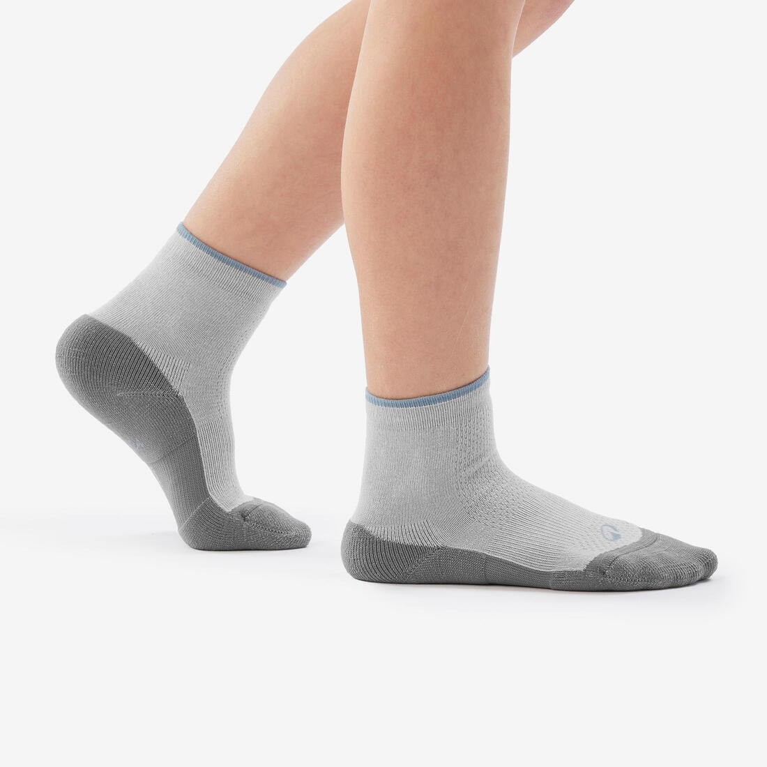 Calcetines de senderismo de altura media grises para niños Hike 100 (2 pares) - Image 8