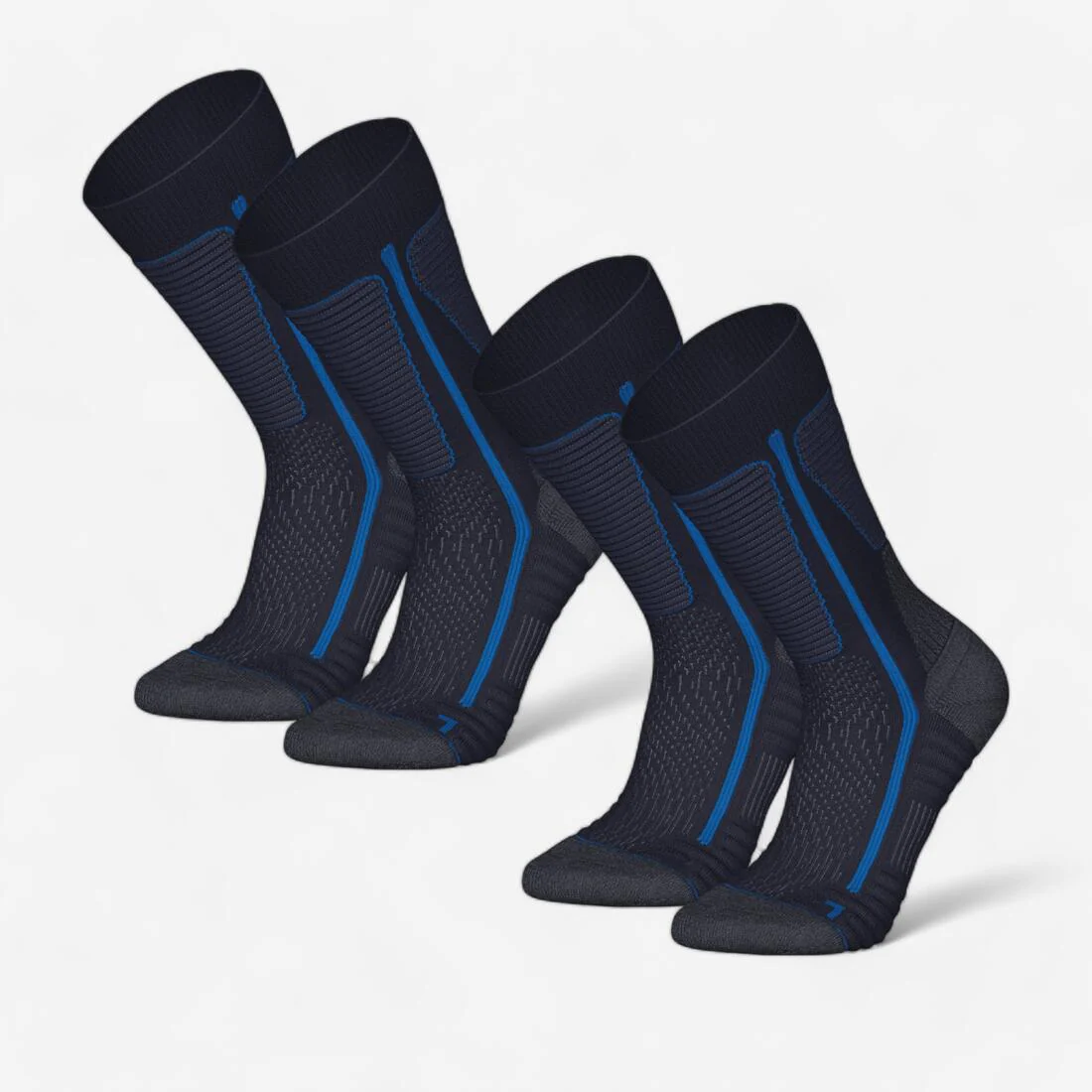Calcetines de senderismo en montaña de altura media cálidos azules SH500