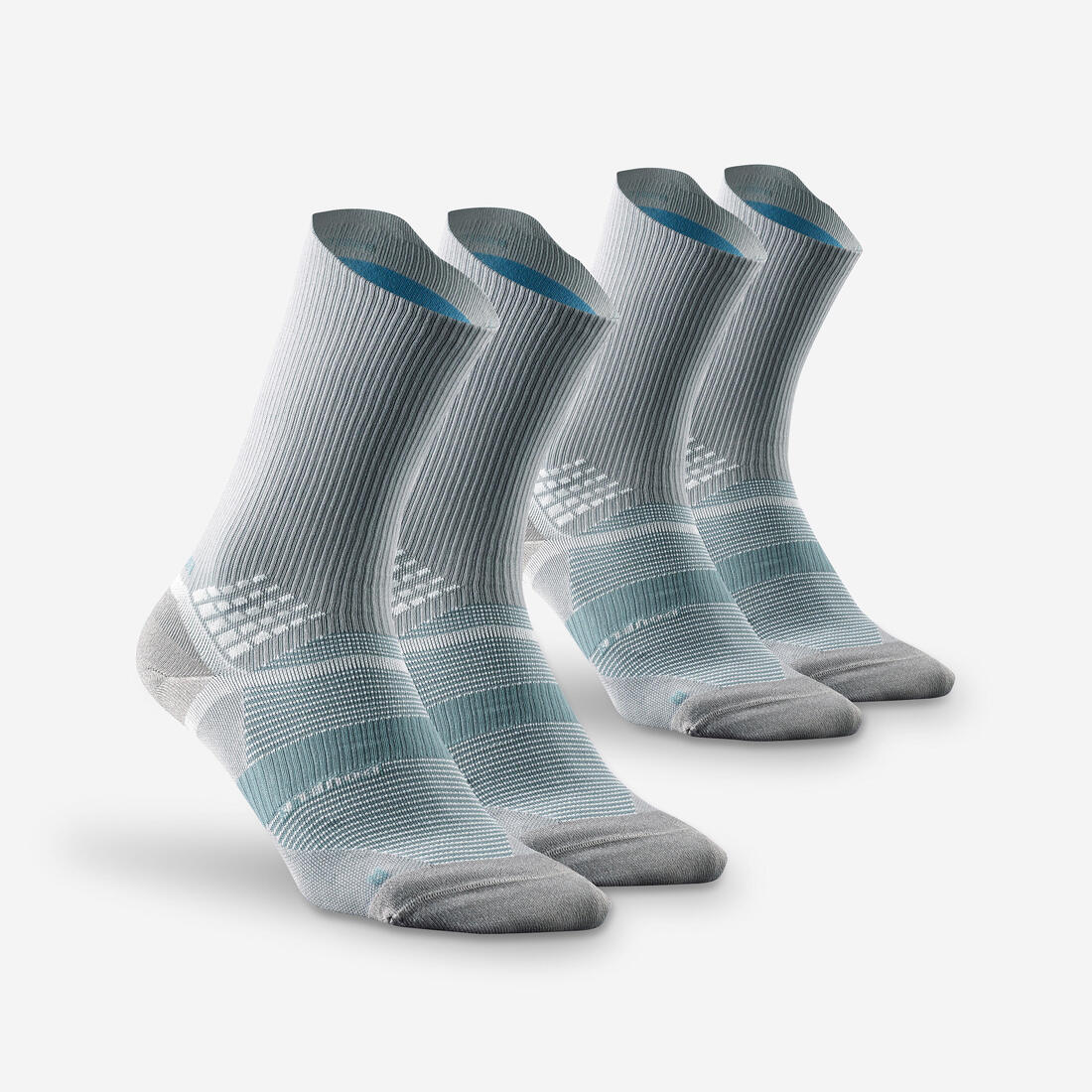 Calcetines de senderismo largos de doble capa grises para adultos Hike 520 (2) - Image 2